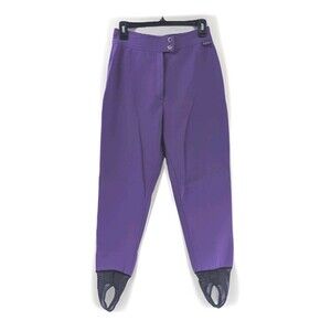 Edelweiss Ski Wear Vintage Purple Wool Nylon Stretch Stirrups Ski Pants Size 28